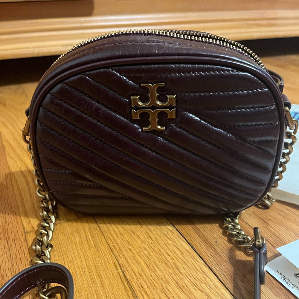 Tory Burch Kira Chevron Small Camera Bag - Imperial Garnet